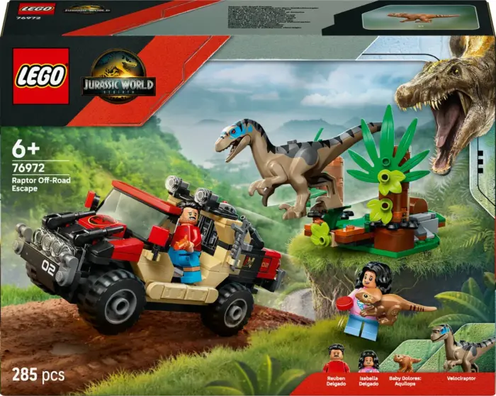 76972 LEGO Jurassic World Offroad-flugt fra raptor
