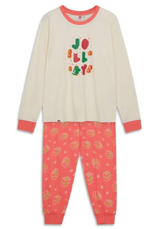Julepyjamas til voksne - råhvid